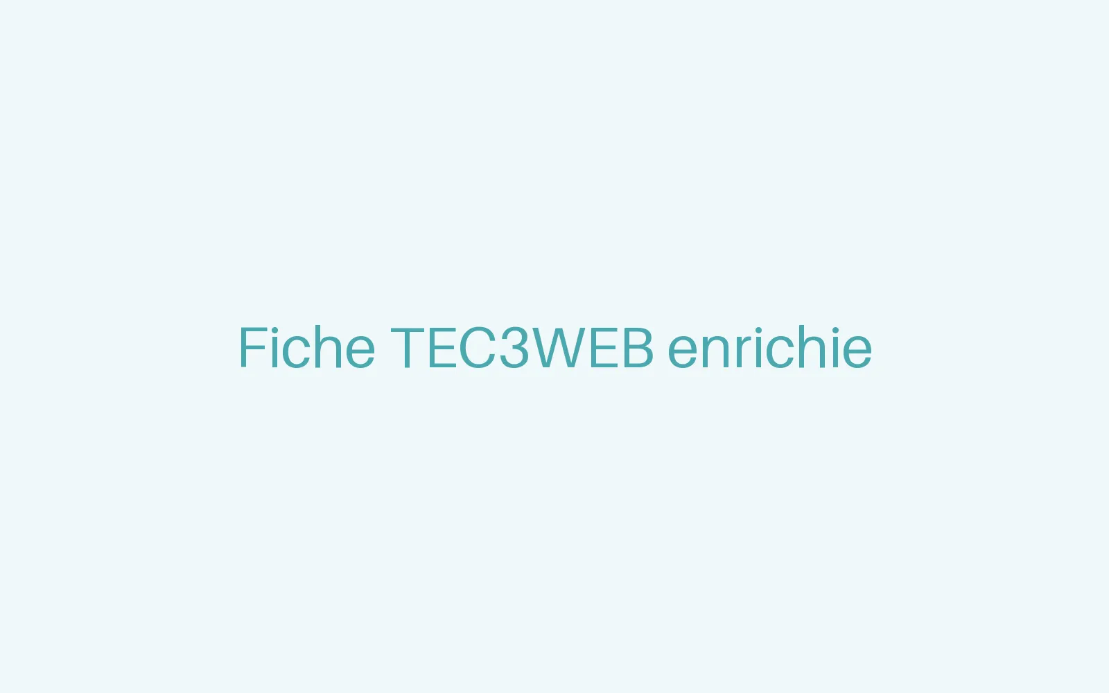 Fiche TEC3WEB